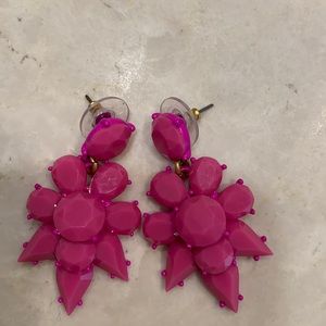 Hot pink dangly stud earrings